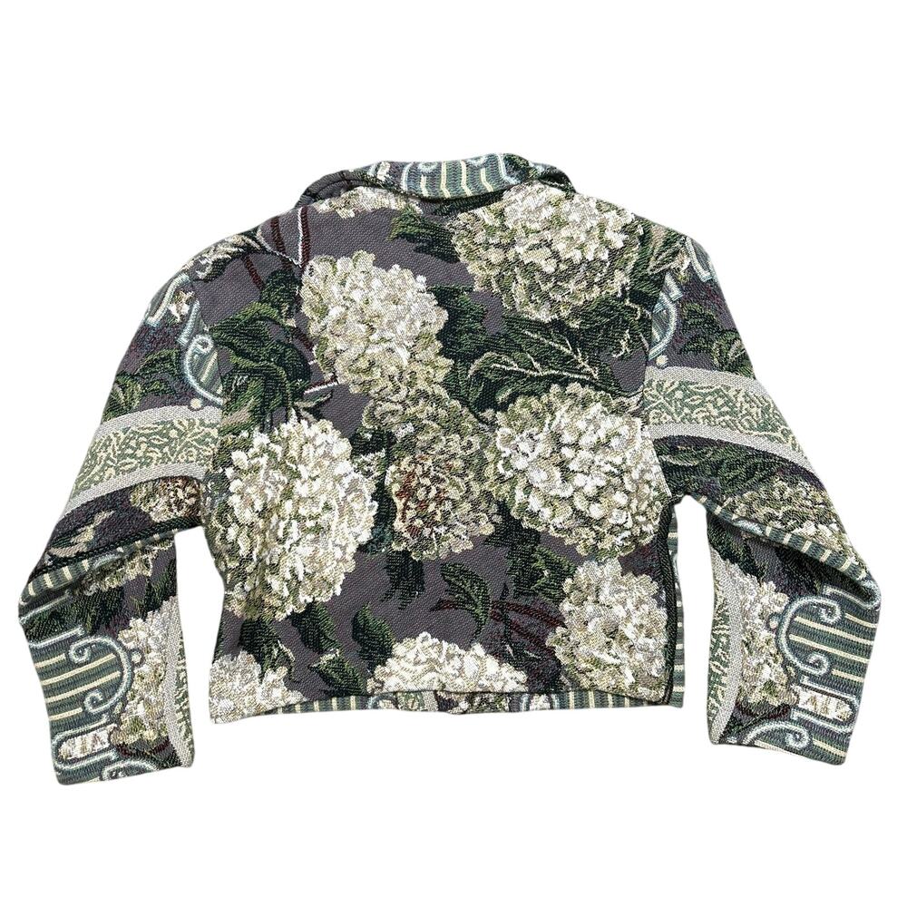 Vintage Paco Soler Floral Tapestry Jacket Womens S/M Cropped Fit Woven Blazer - Picture 4 of 6